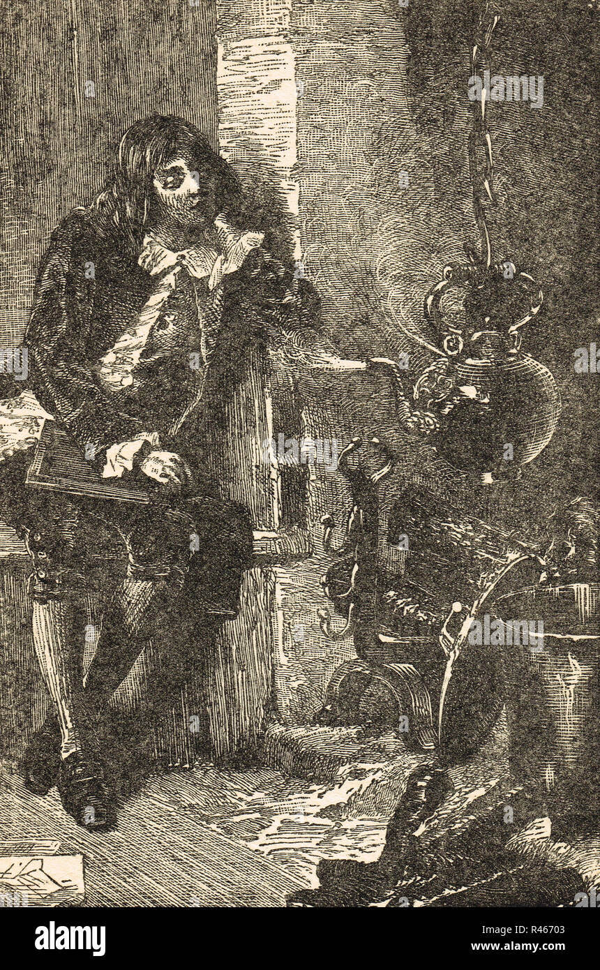 James Watt regardant une théière bouillante Banque D'Images