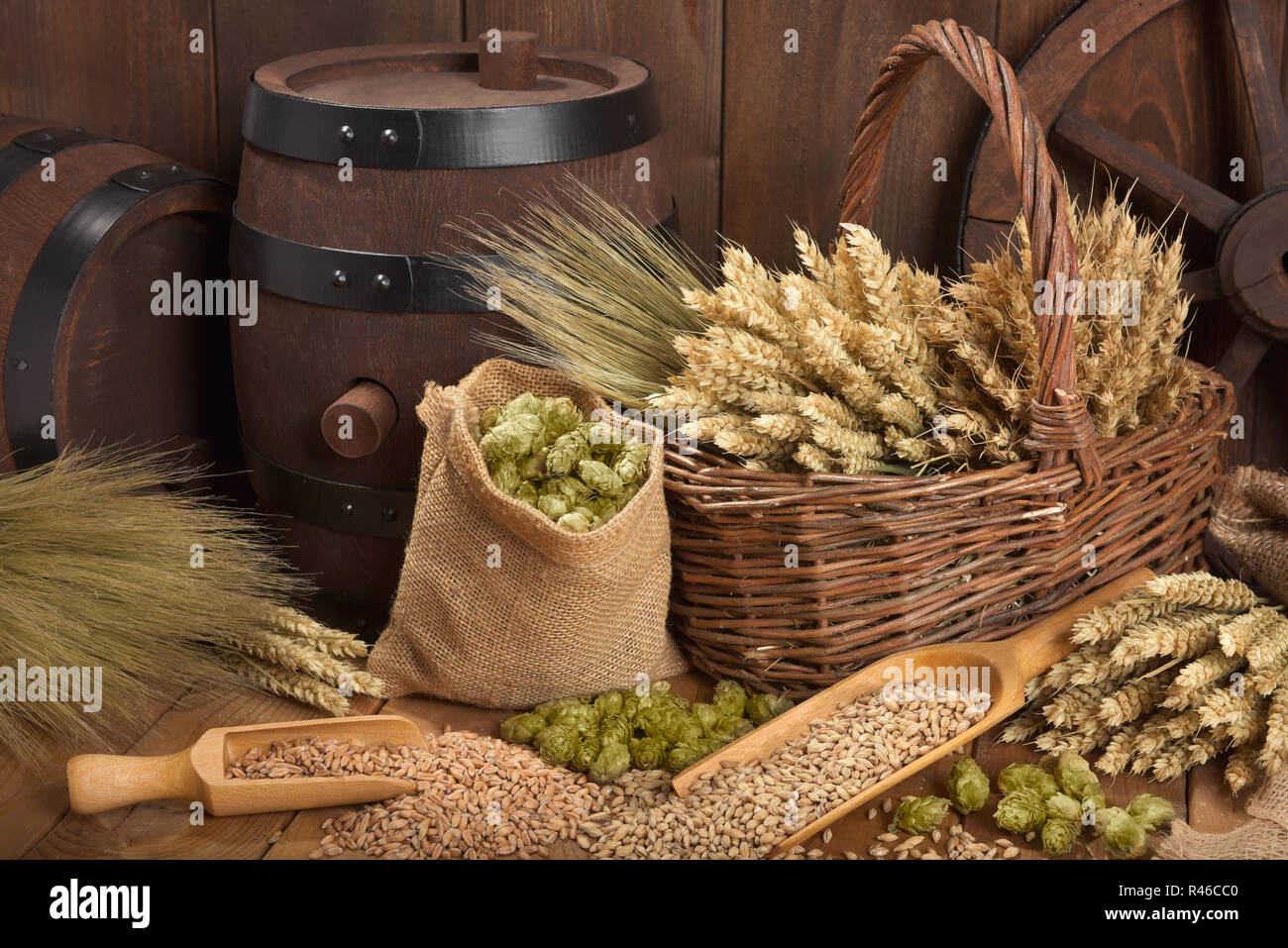 Ingrédients de la bière Banque D'Images Ingrédients de la bière Banque D'Images
