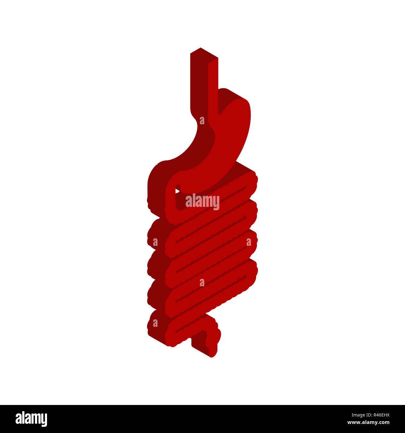 L'estomac et l'oesophage isolé isométrique. Organe interne 3D. Anatomie du corps humain. Les systèmes d'organes corps Illustration de Vecteur