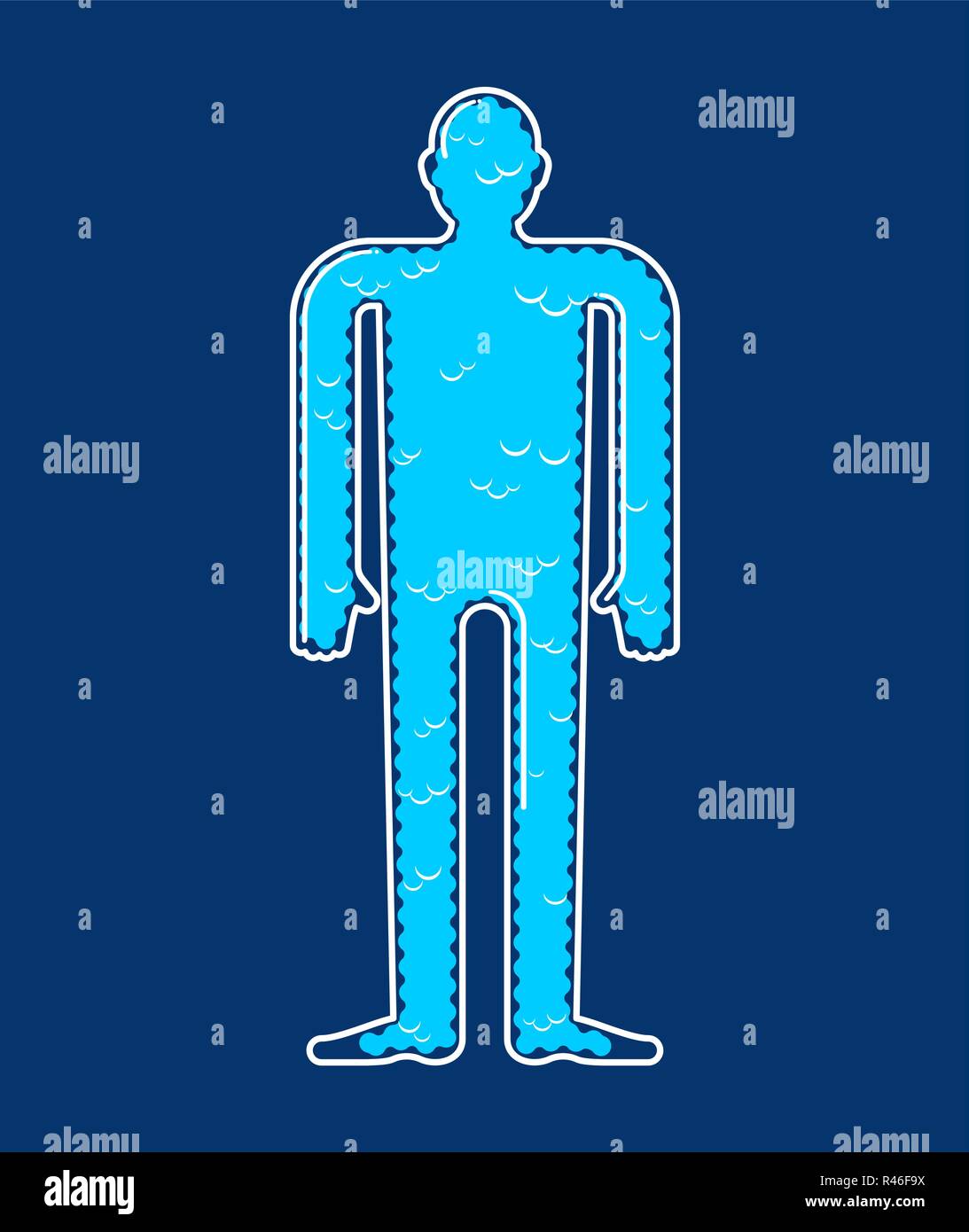 Âme à l'intérieur du corps. L'essentiel du corps de cloud. Vector illustration Illustration de Vecteur