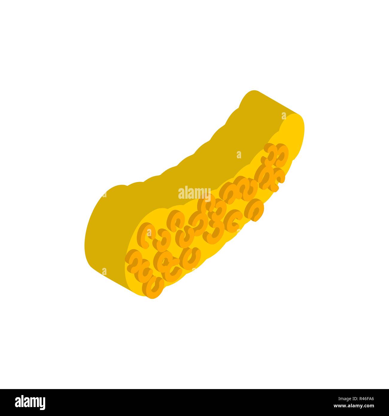 Le pancréas isolé isométrique. Organe interne 3D. Anatomie du corps humain. Les systèmes d'organes corps Illustration de Vecteur