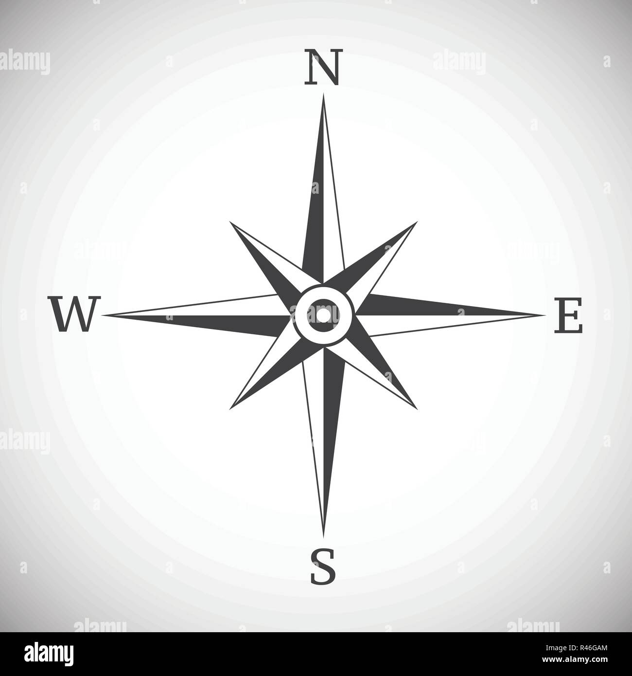 Boussole rose des vents vintage sur fond blanc Illustration de Vecteur