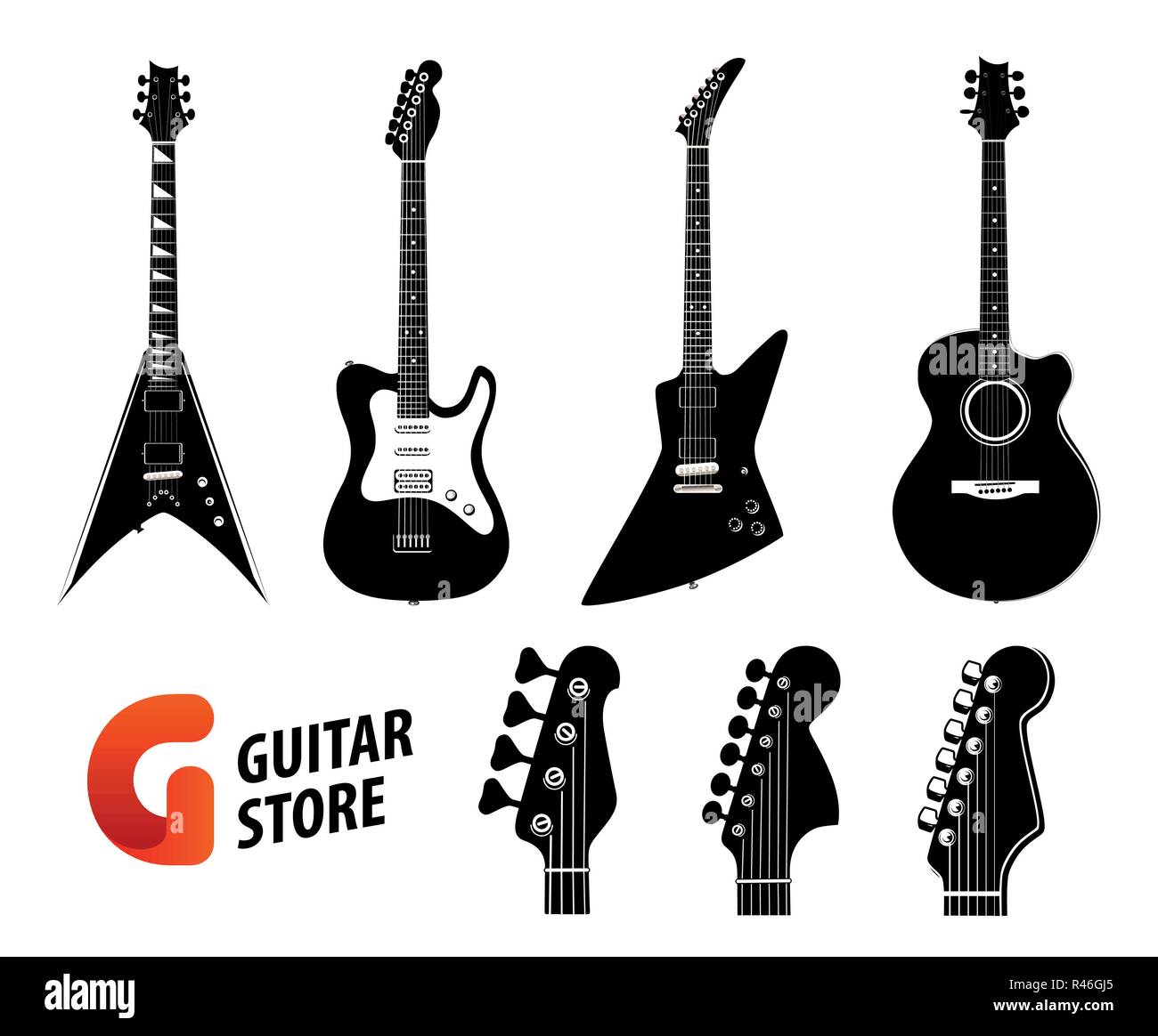 Guitar logo Banque de photographies et d'images à haute résolution - Alamy