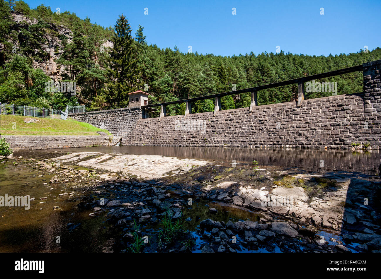 Réservoir d'eau (Vresnik prehrada Mala) sur la rivière Zelivka près du village de Zeliv, Vysocina Région, République Tchèque Banque D'Images