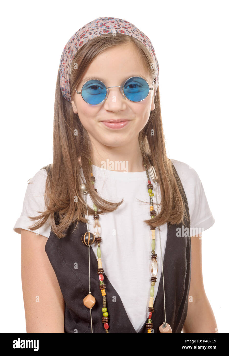Portrait d'une jeune fille avec un foulard dans les cheveux, style hippie  Photo Stock - Alamy