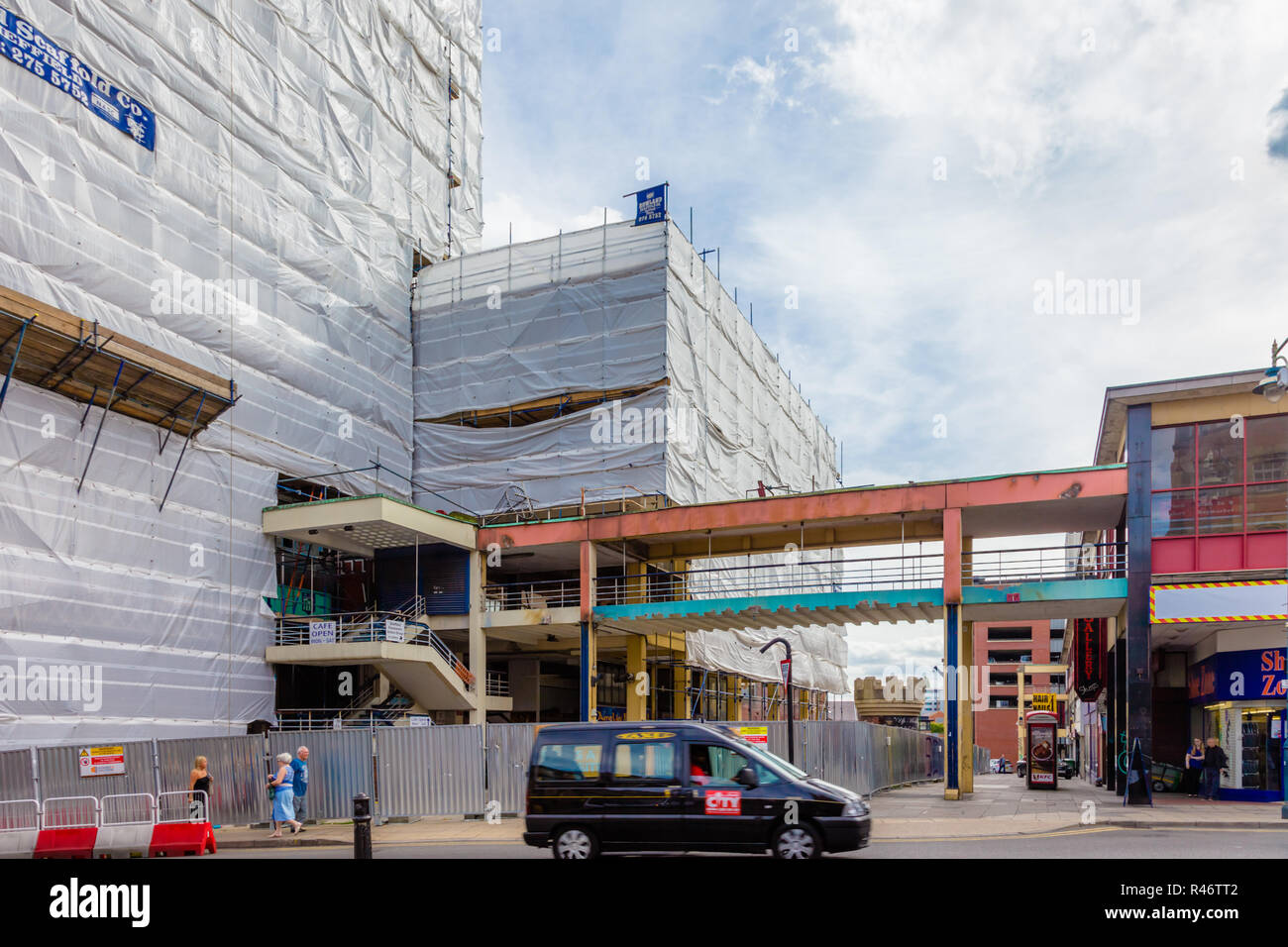 Château de démolition, l'échange du marché Street, Sheffield, Royaume-Uni Banque D'Images