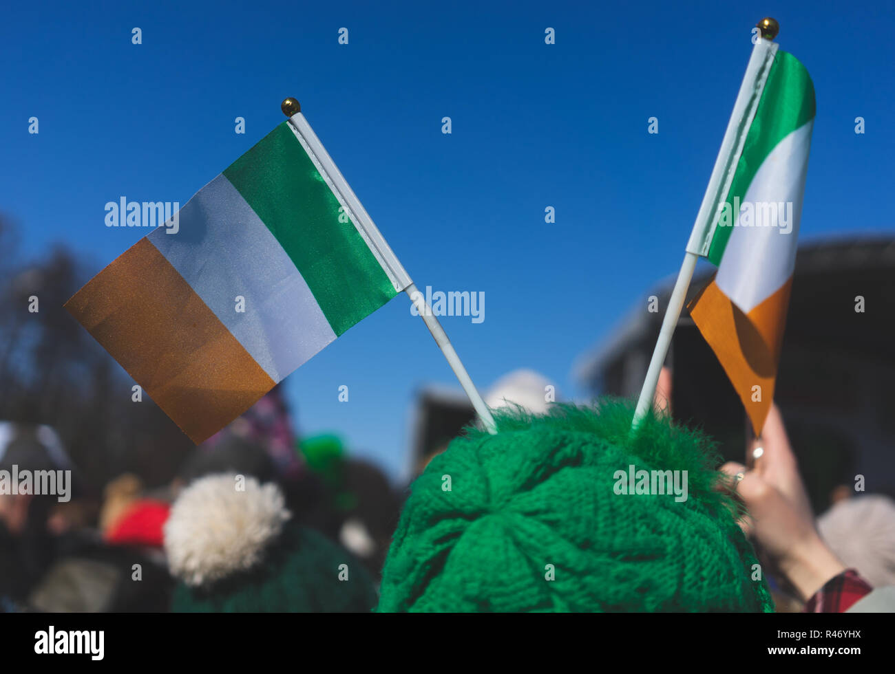 Les participants à la célébration de la Saint-Patrick à Moscou. Banque D'Images