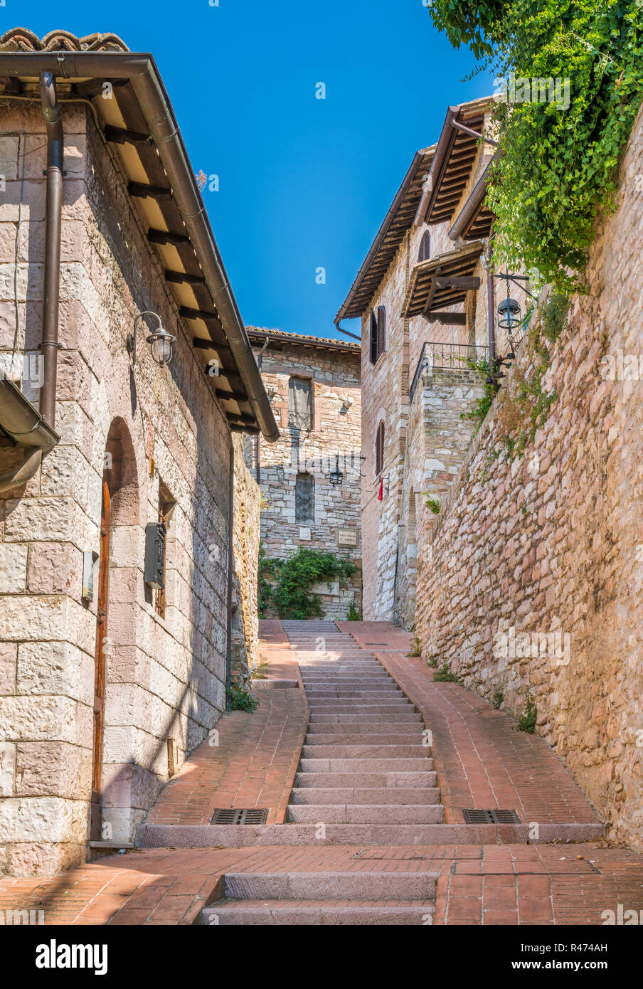 Une vue pittoresque à Assise. Province de Pérouse, Ombrie, Italie centrale. Banque D'Images