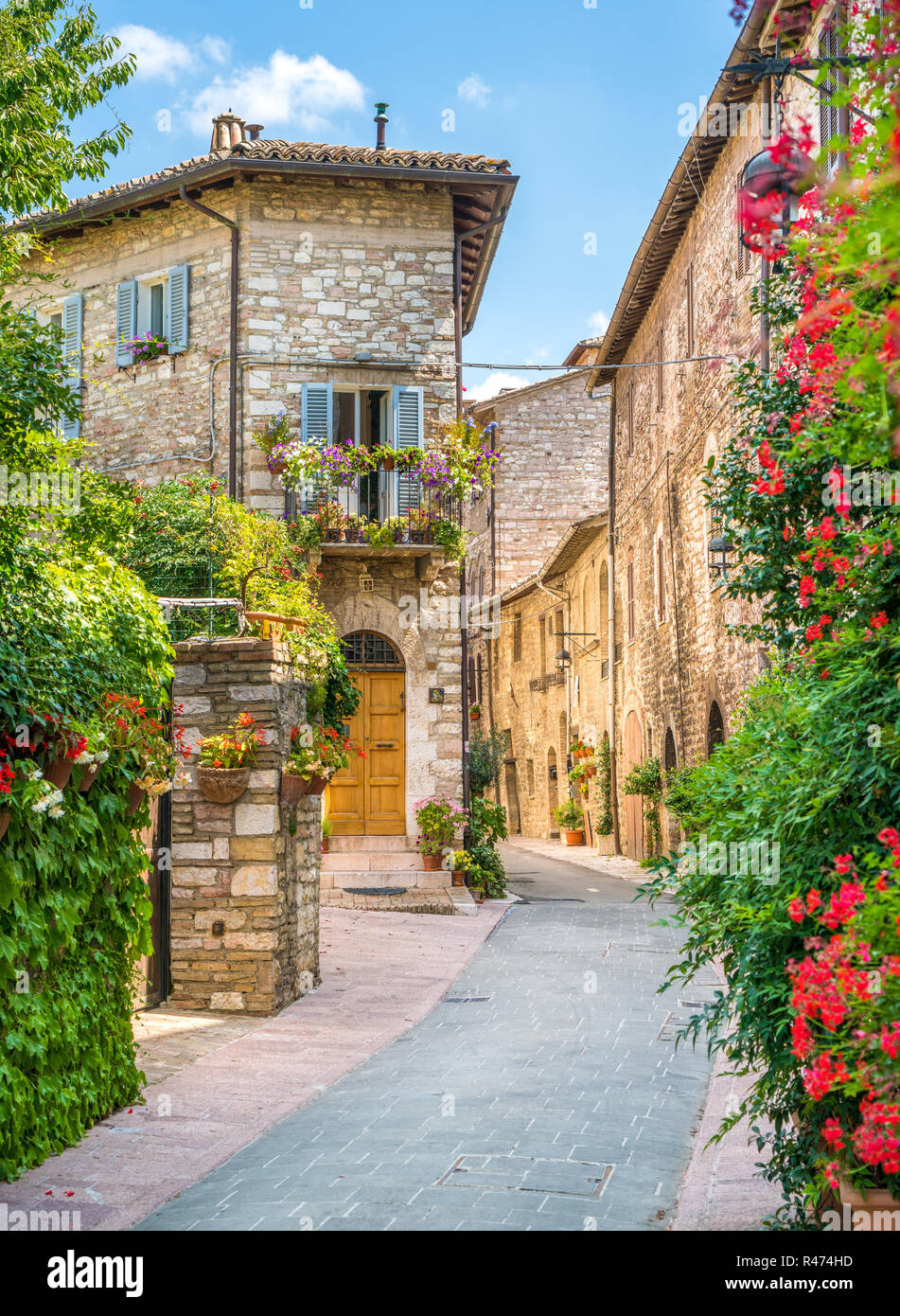 Une vue pittoresque à Assise. Province de Pérouse, Ombrie, Italie centrale. Banque D'Images