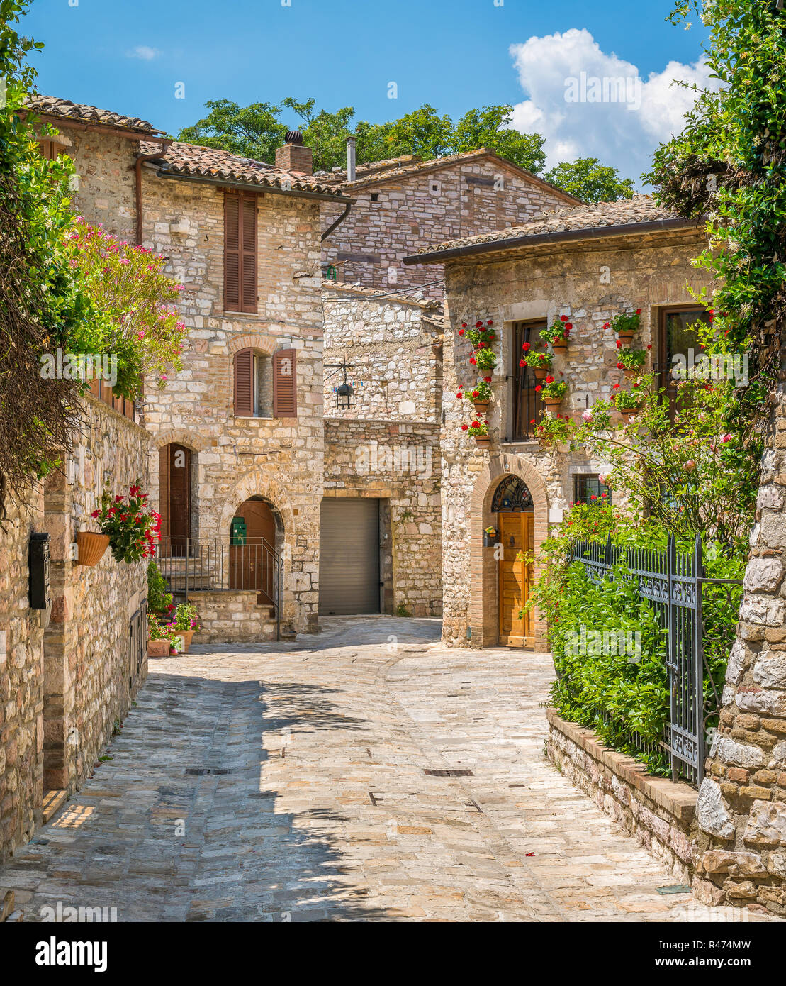 Une vue pittoresque à Assise. Province de Pérouse, Ombrie, Italie centrale. Banque D'Images