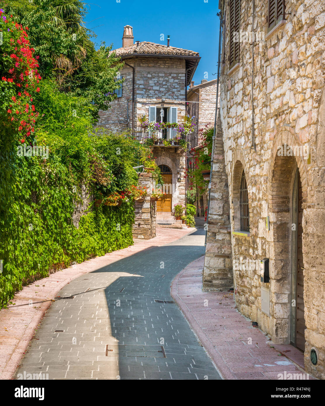 Une vue pittoresque à Assise. Province de Pérouse, Ombrie, Italie centrale. Banque D'Images
