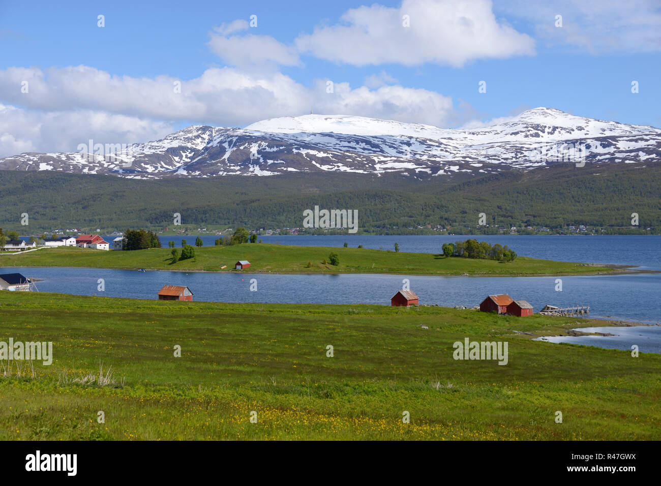 Gisundet île fjord senja Banque D'Images