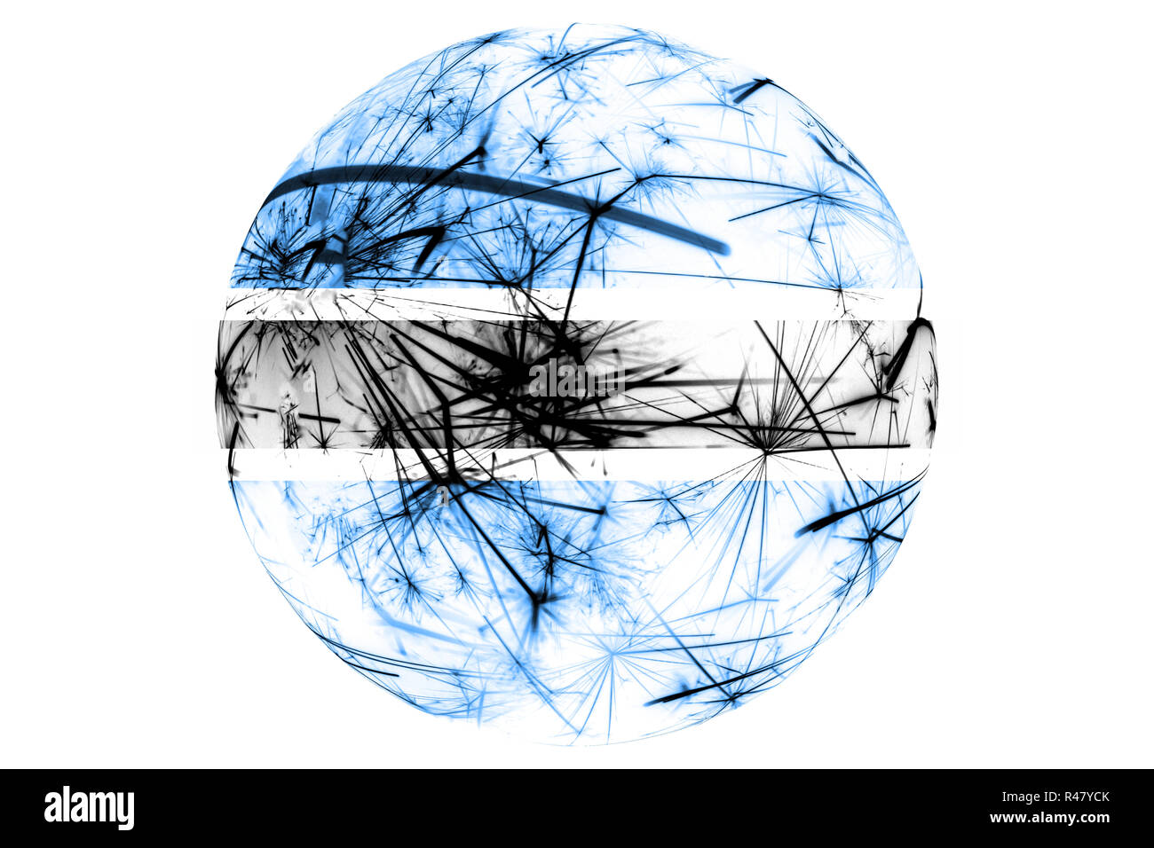 D'artifice Botswana drapeau mousseux ball. Noël et Nouvel An, fête nationale et la décoration ornement concept Banque D'Images