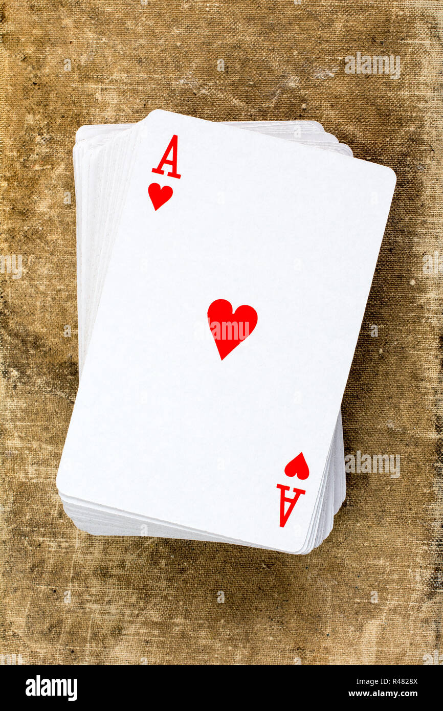 Jeu de cartes avec Ace of Hearts Banque D'Images