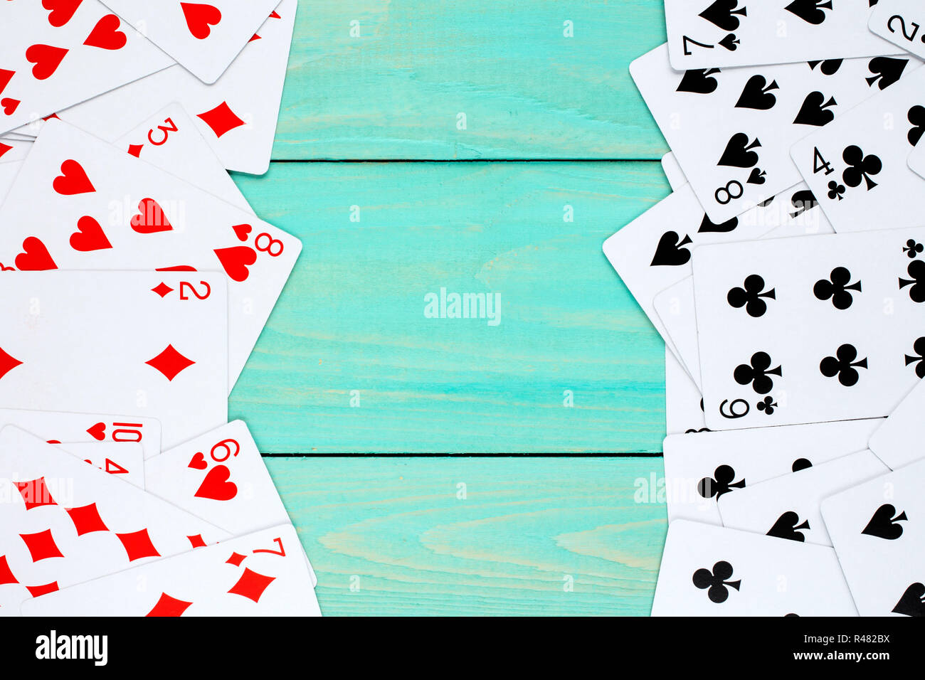 Jeu de cartes utilisé comme cadre Banque D'Images