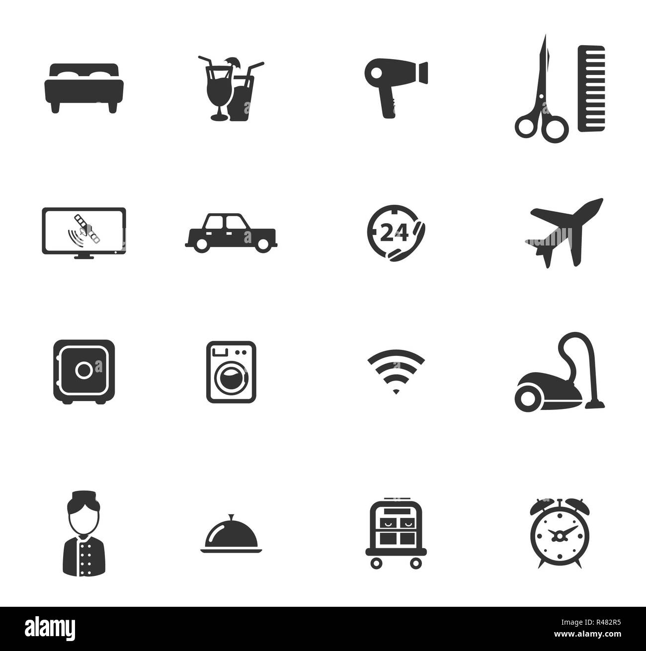 Icônes simplement de l'hôtel Banque D'Images