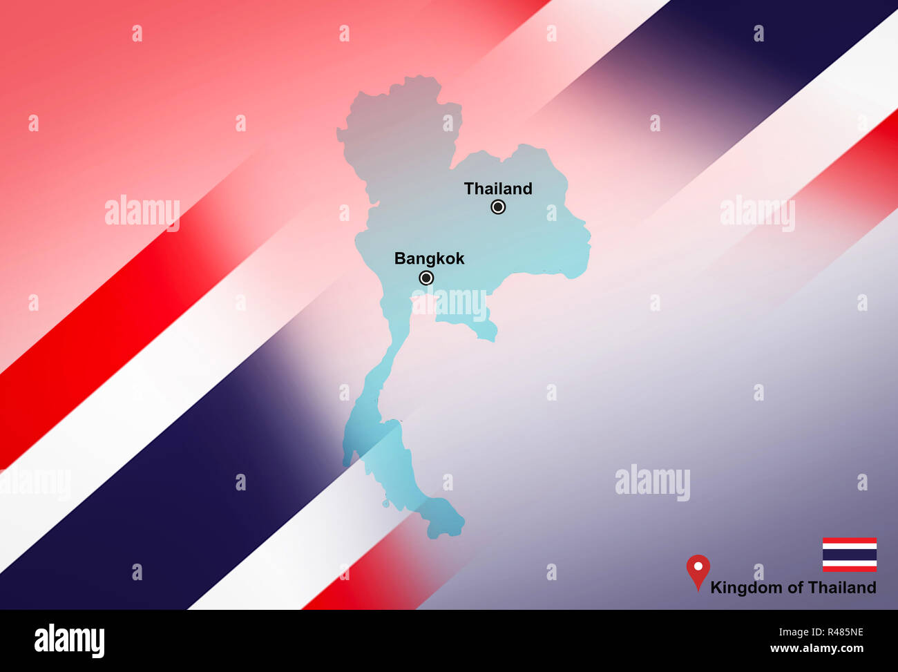 Carte de la Thaïlande et Bangkok avec plan de situation et la Thaïlande