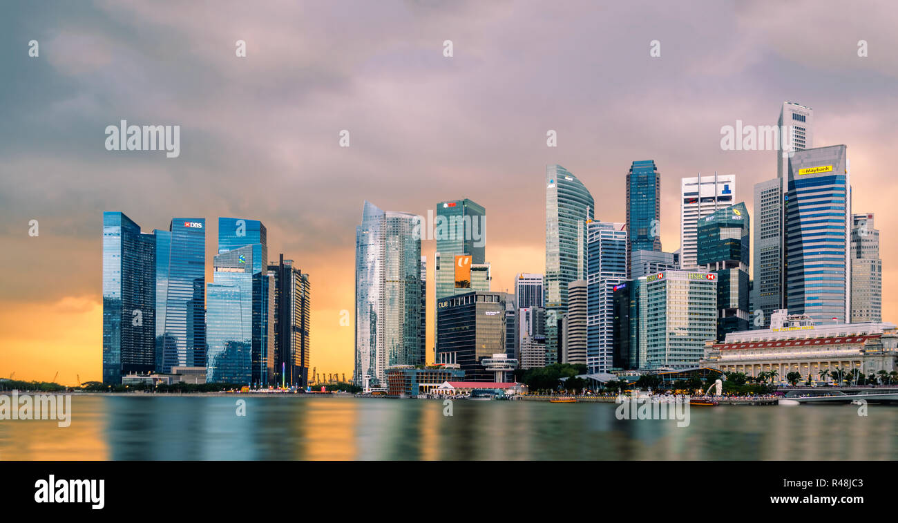 Les bâtiments du quartier financier de Singapour Banque D'Images