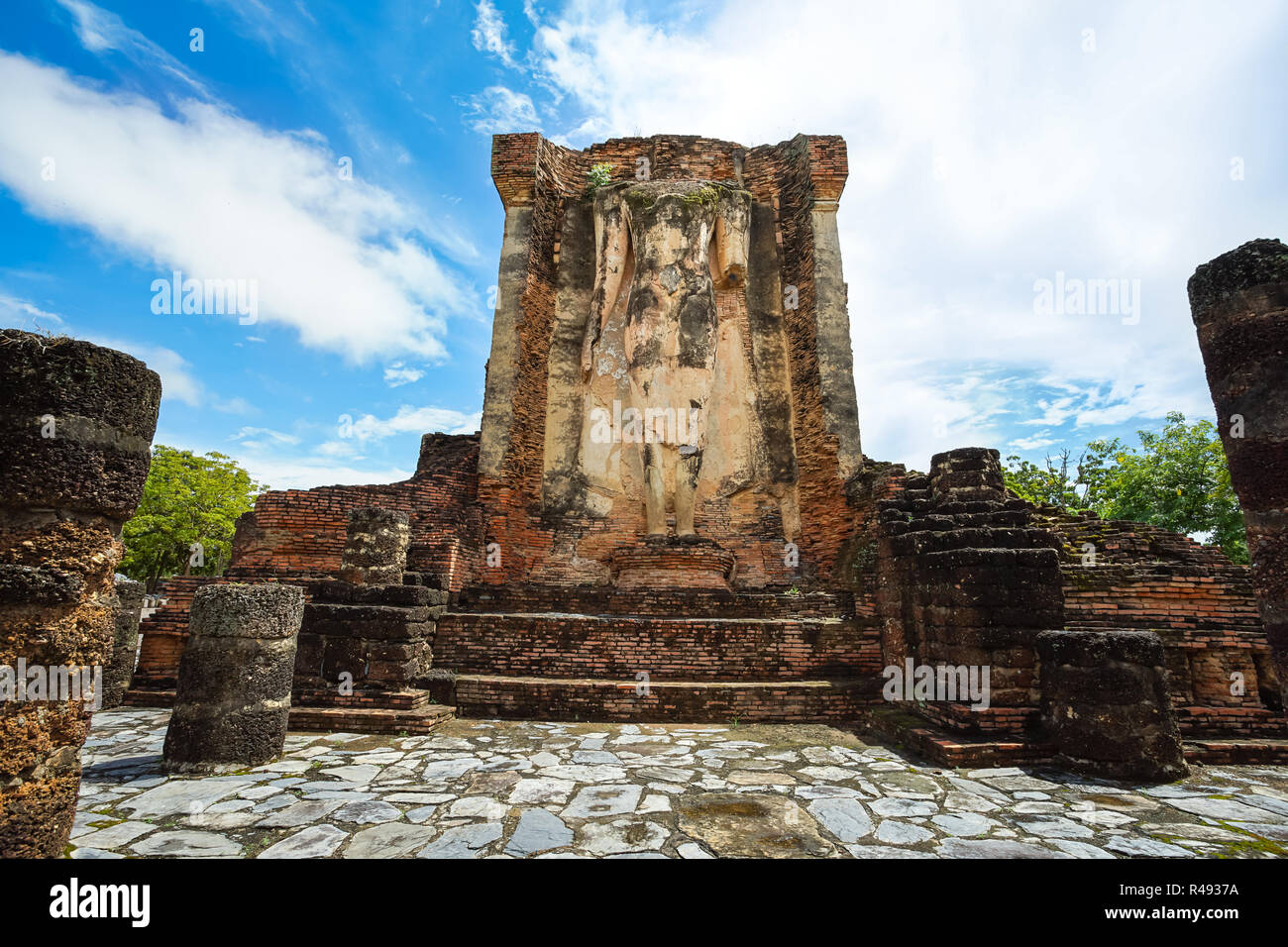 Site du patrimoine mondial de l'Wat Chetuphon dans le parc historique de Sukhothai, Thaïlande, province de Sukhothai Banque D'Images