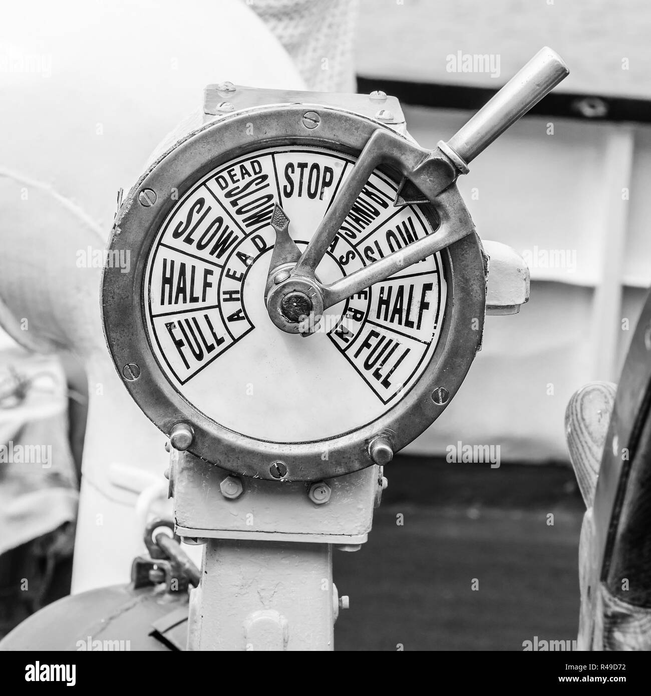 Salle des machines, vieux télégraphe steamship Banque D'Images