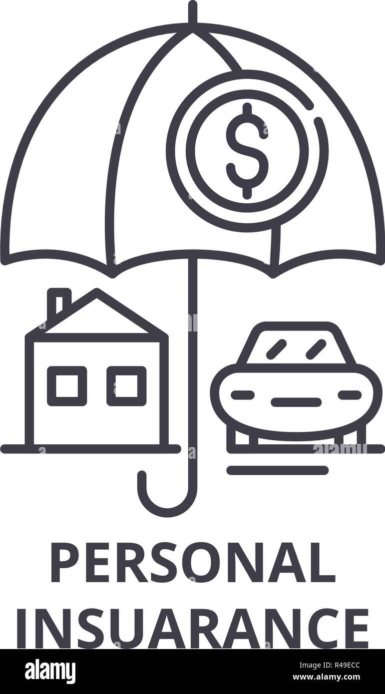 L'icône de la ligne d'assurance personnelle concept. L'assurance personnelle  vector illustration linéaire, symbole, d'un signe Image Vectorielle Stock -  Alamy