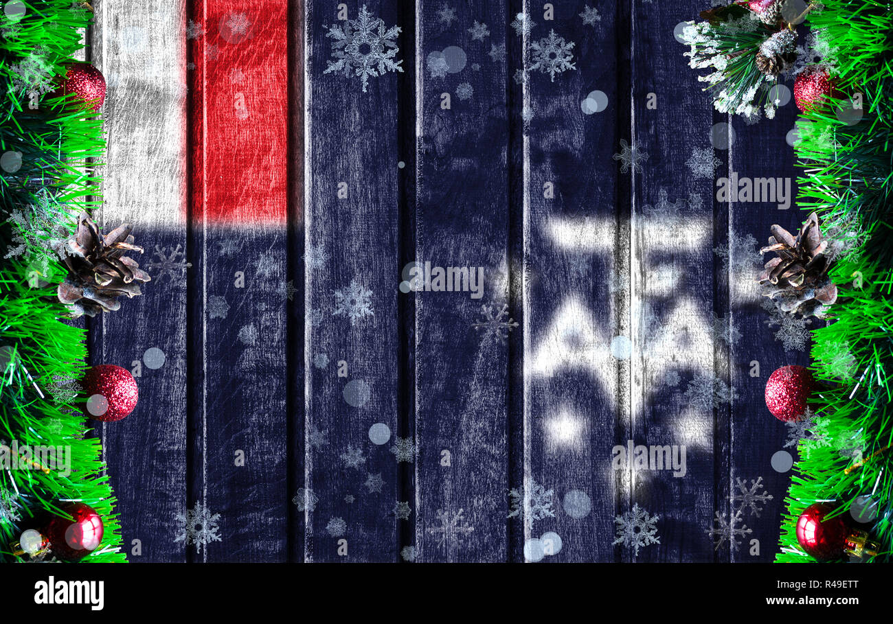 Noël en bois avec l'arrière-plan flou pavillon de l'Argentina. Il y a une place pour votre texte sur la photo. Banque D'Images