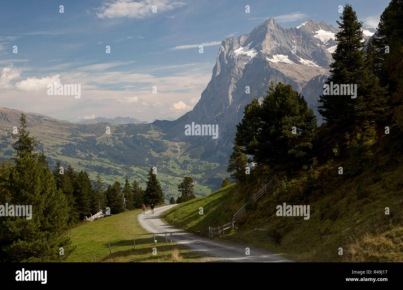 Grindelwald, Berne, Swittzerland. 13 Oct, 2018. Le 24 septembre 2018. La région de l'Oberland bernois Suisse a de nombreux sentiers de randonnée ou vous promener en-tête weg dans toutes les directions à partir du hameau de montagne de Grindelwald, Suisse. Credit : Ralph Lauer/ZUMA/Alamy Fil Live News Banque D'Images