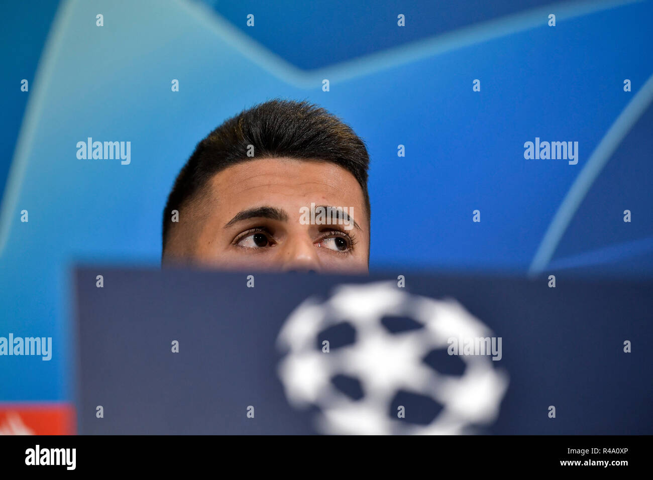 Foto LaPresse/Marco Alpozzi 26/11/2018 Torino (Italia) sport calcio Juventus FC Conferenza della prima partita di Champions League Juventus vs Valencia - Ligue des Champions Fase un Gironi - Gruppo H - Stade Allianz Stadium Nella foto : Joao Cancelo (Juventus F.C.) ; Photo LaPresse/Marco Alpozzi 26 novembre 2018 Turin (Italie) de la Juventus FC soccer sport Conférence de presse avant la Juventus vs Valencia - Ligue des Champions phase de groupes - Groupe H - Stade Allianz Stadium Dans le pic : Joao Cancelo Juventus (F.C.) Banque D'Images