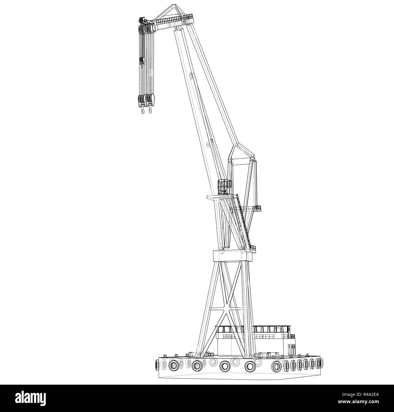 Grue flottante. Vector Illustration de Vecteur