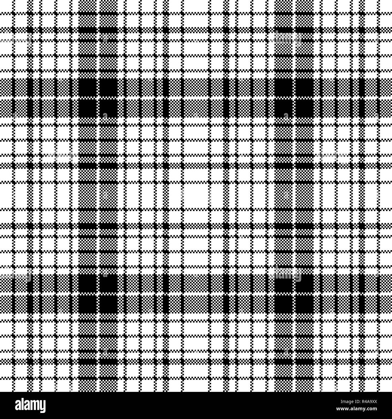 Pixel moderne noir blanc motif à carreaux sans couture. Vector illustration. Illustration de Vecteur