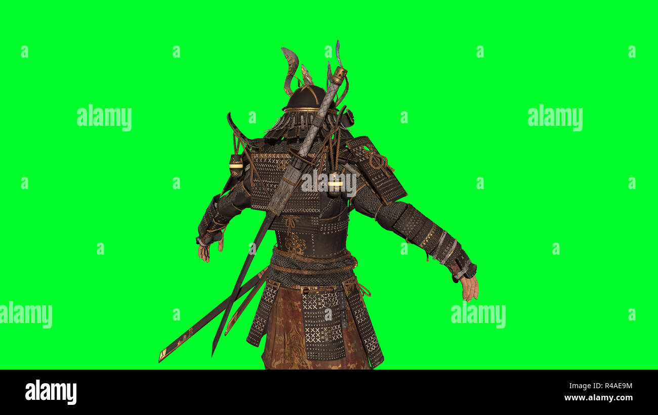Le Samurai Warrior modèle 3D render Banque D'Images