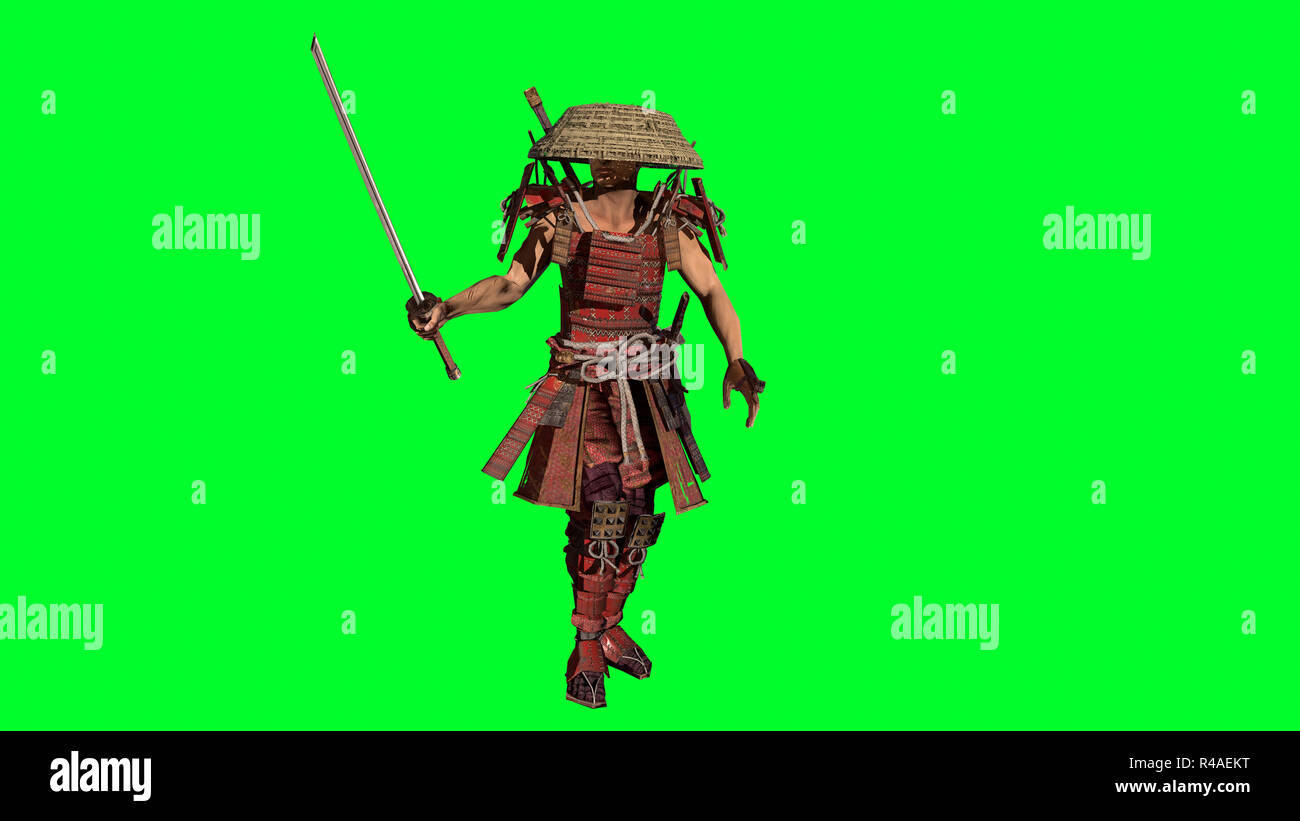 Le Samurai Warrior modèle 3D render Banque D'Images