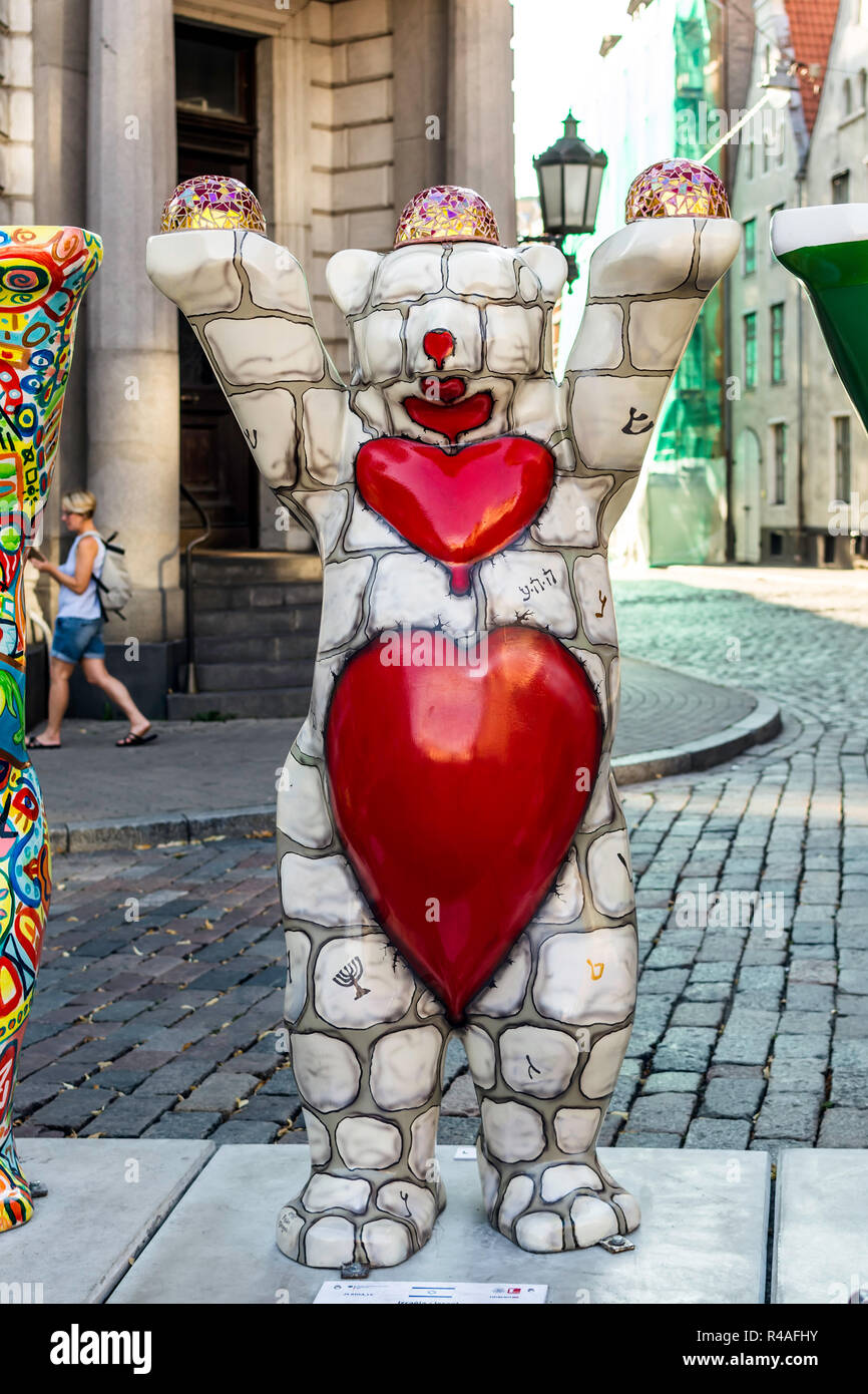 Israël supporte au United Buddy Bears exposition artistique internationale (artiste : Ruslan Sergeev). L'exposition fait la promotion de la paix, l'amour, la tolérance. Banque D'Images