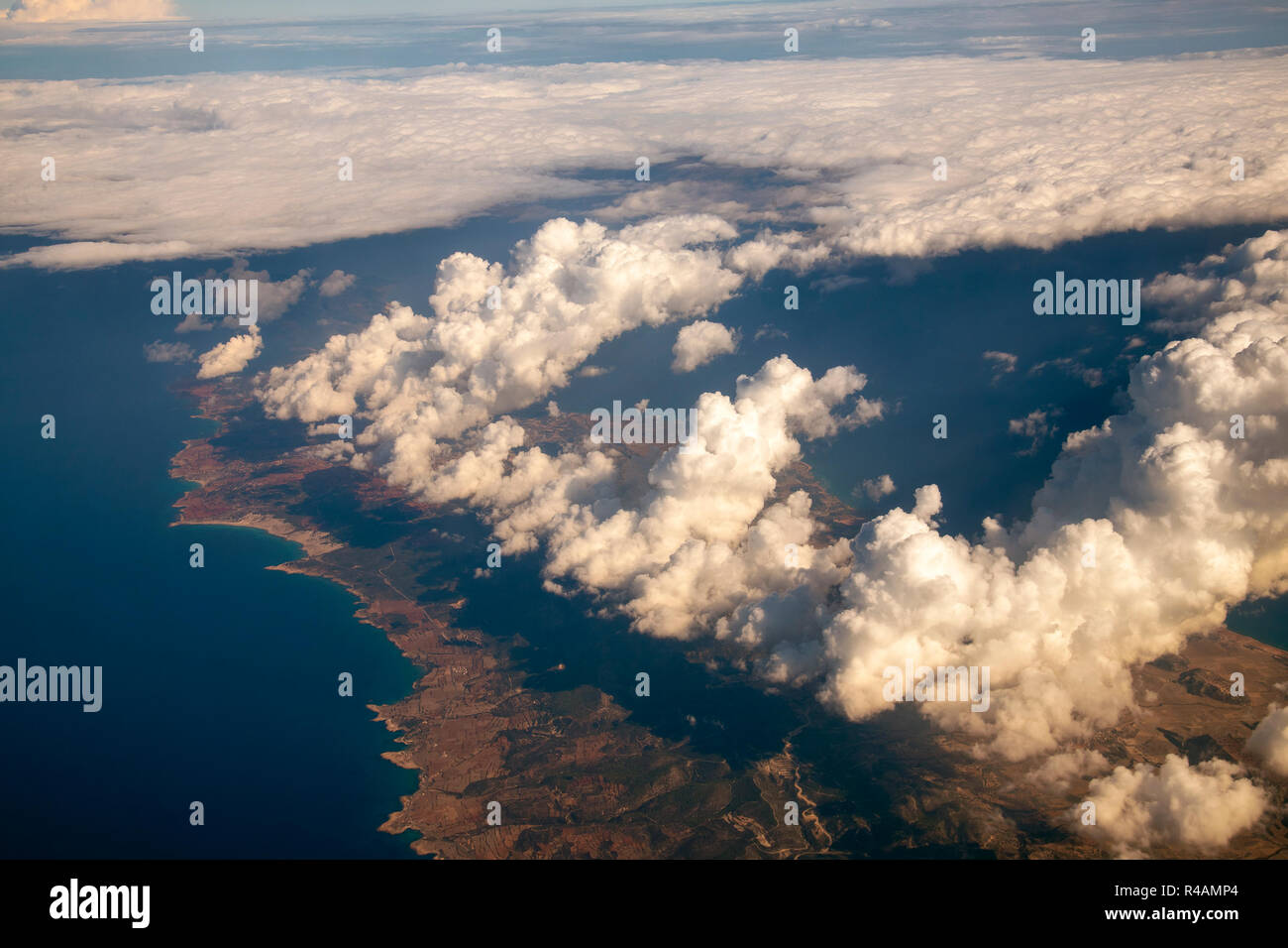 Vue de dessus de la péninsule de Karpas de l'île de Chypre Banque D'Images