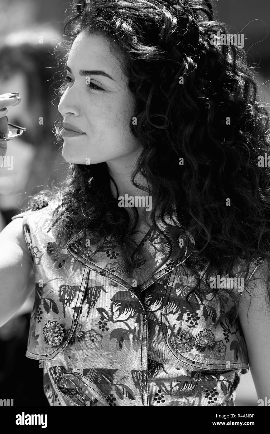 CANNES, FRANCE - 15 MAI 2018 : Sabrina Ouazani au Talents Adami photocall lors du 71e Festival de Cannes (photo par Mickael Chavet) Banque D'Images
