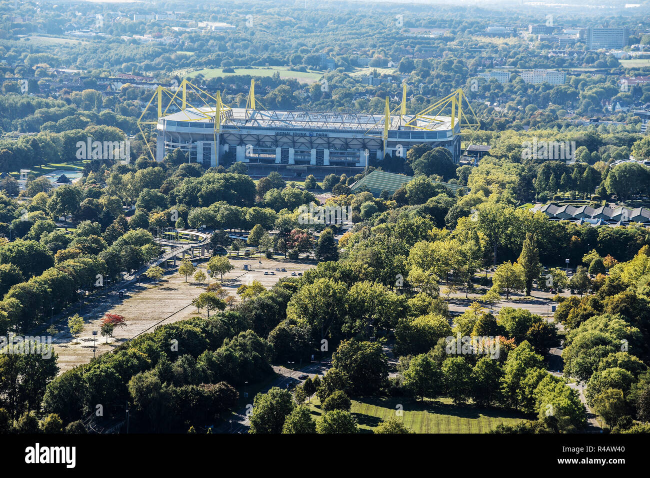 BVB, Signal Iduna Park, stade de football, Dortmund, Ruhr, Rhénanie du Nord-Westphalie, Allemagne Banque D'Images