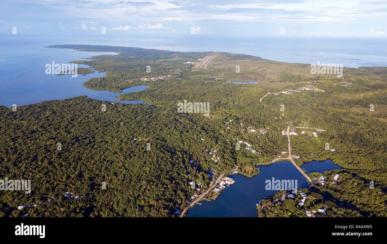 L'île de Yap, drone photographie, Caroline Islands, Etats fédéraux de Micronésie Banque D'Images