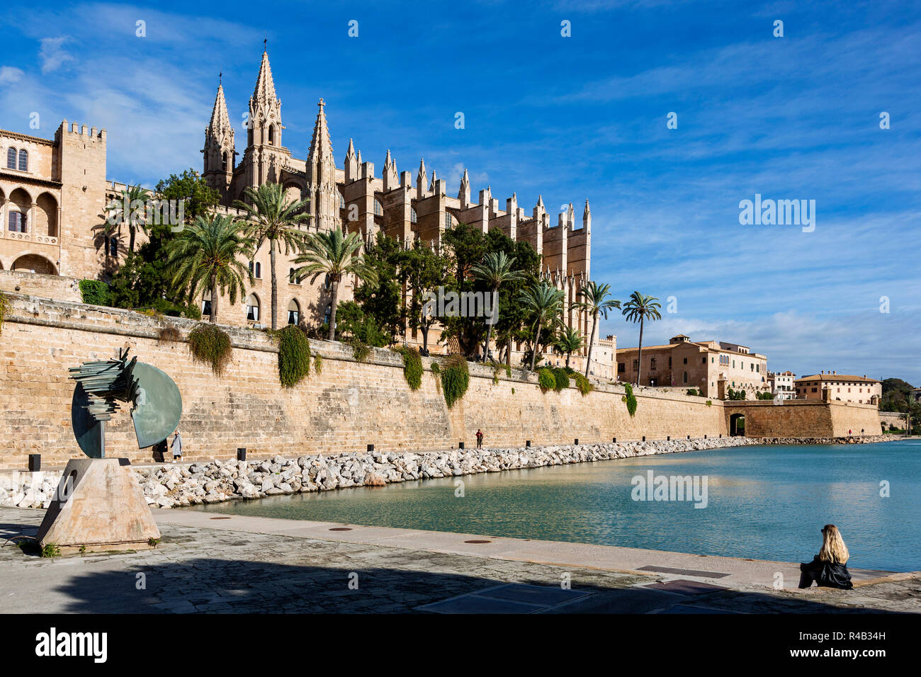 La cathédrale de Palma ou La Seu, Palma ou Palma de Majorque, Malaga, Majorque, Iles Baléares, Espagne, Europe Banque D'Images