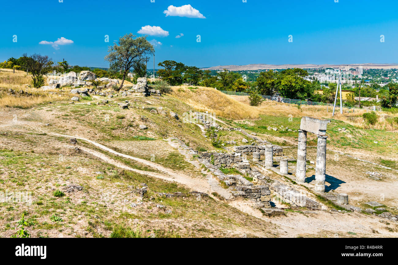 Ruines de Panticapaeum, une ancienne ville grecque à Kertch, en Crimée Banque D'Images