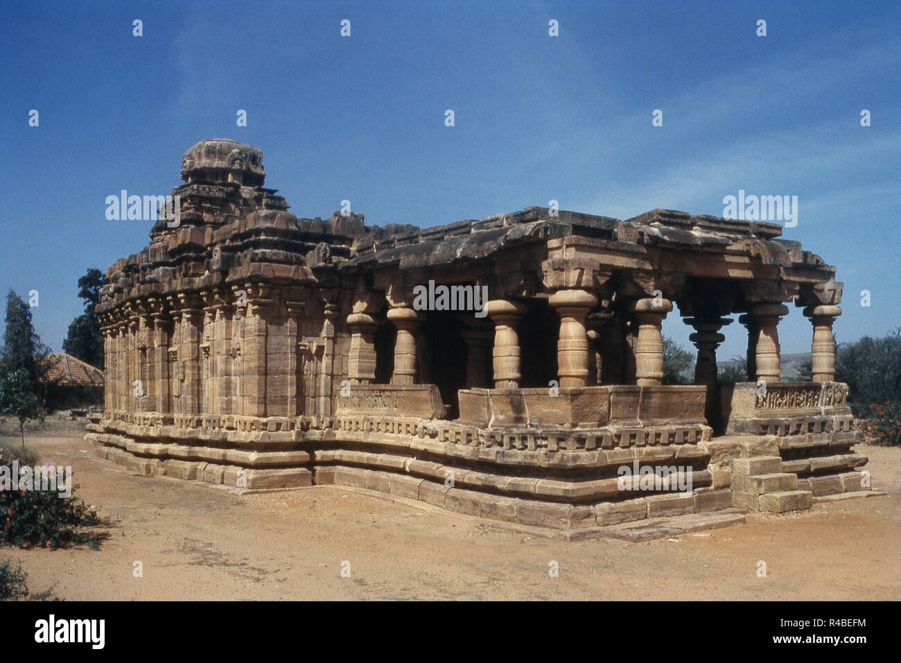 Extérieur de Jain temple Narayana à Pattadakal, Karnataka, Inde, Asie Banque D'Images
