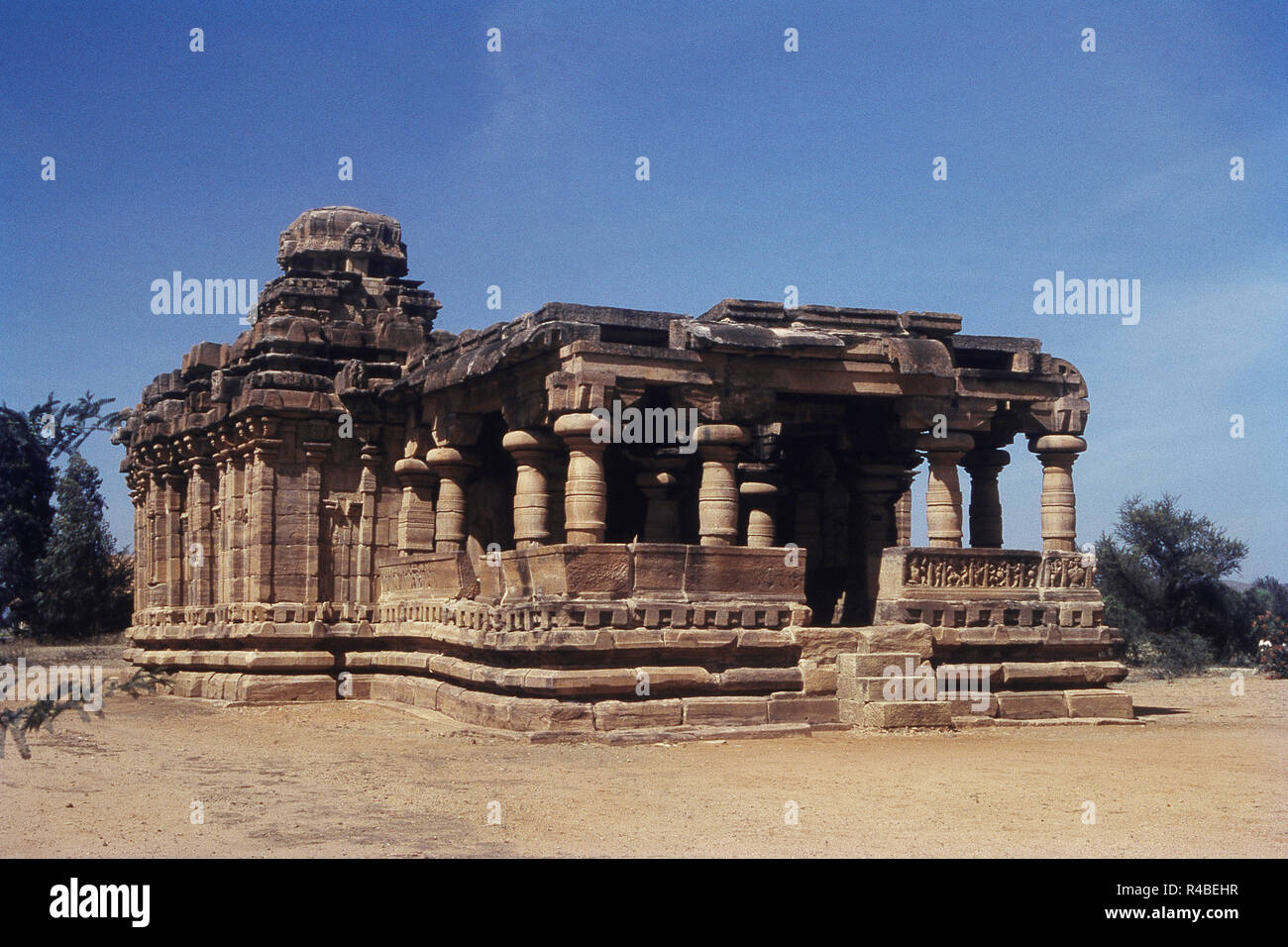 Extérieur de Jain temple Narayana à Pattadakal, Karnataka, Inde, Asie Banque D'Images