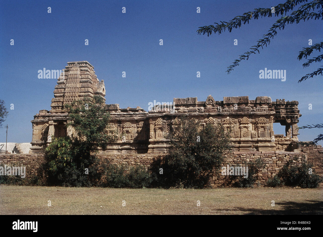 Extérieur de Papanatha temple à Pattadakal, Karnataka, Inde, Asie Banque D'Images