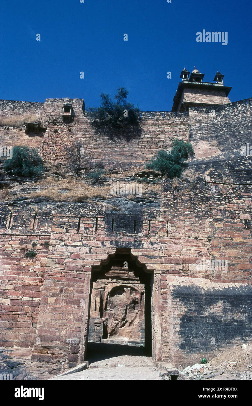 Entrée du fort Gwalior, Madhya Pradesh, Inde, Asie Banque D'Images