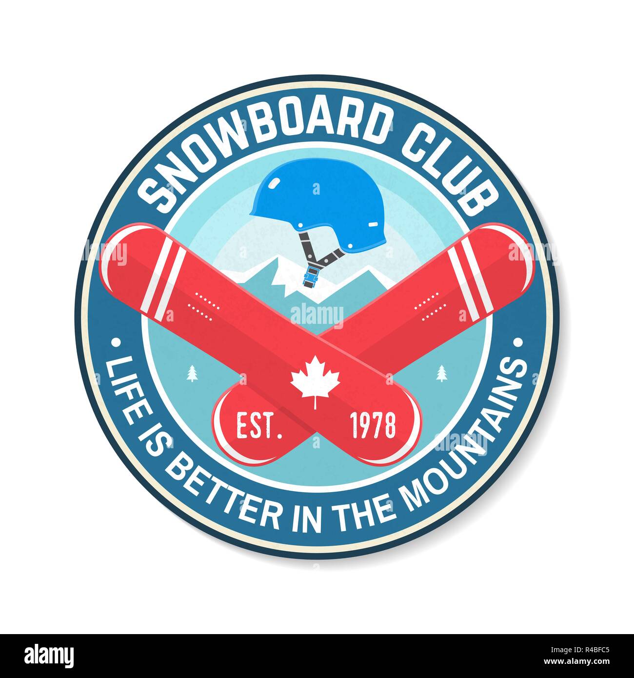 Snowboard Club. Vector illustration. Concept pour chemise, patch, d'impression, de timbres ou de pièce en t. Typographie vintage design avec casque de snowboard et de silhouette. Extreme sport d'hiver. Illustration de Vecteur