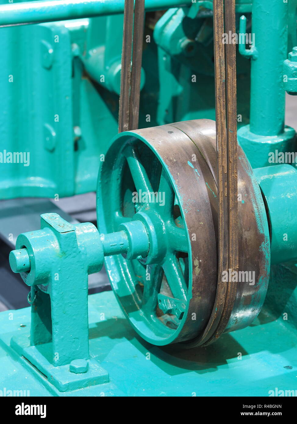 Et la courroie d'entraînement de roue d'une machine historique Banque D'Images