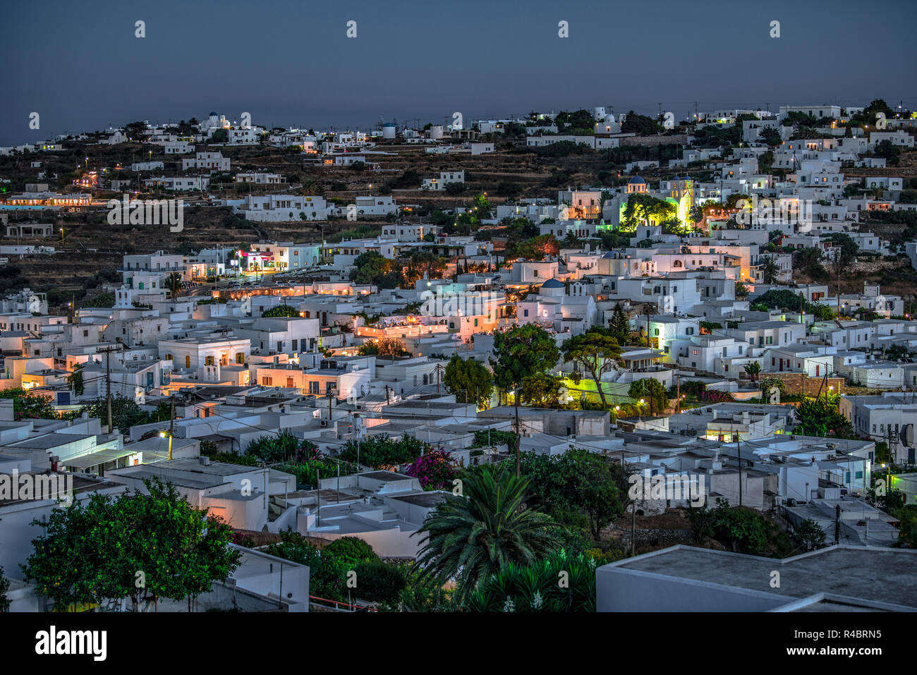 L'île de Sifnos, Grèce, Apollonia village Banque D'Images