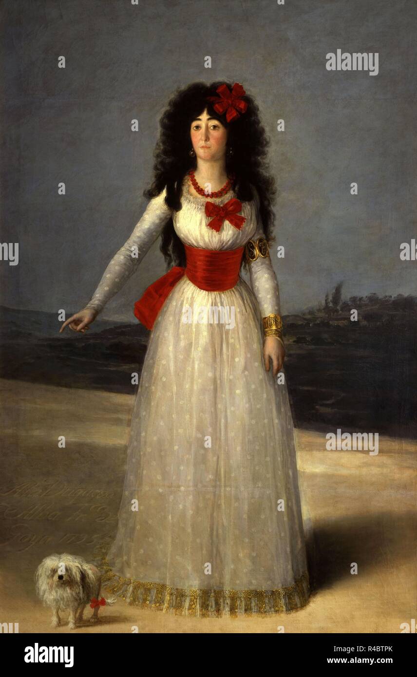 "La duchesse d'Alba', 1795, huile sur toile, 194 x 130 cm. Auteur : GOYA, FRANCISCO DE. Emplacement : collection privée. MADRID. L'ESPAGNE. Banque D'Images