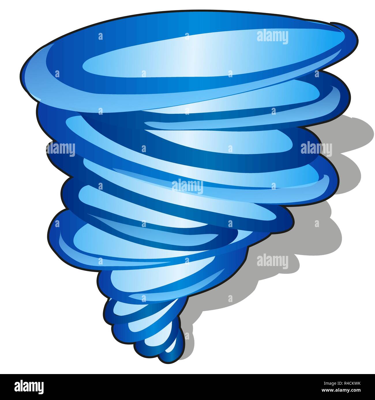 Vortex d'air froid isolé sur fond blanc. Cartoon Vector illustration close-up. Illustration de Vecteur