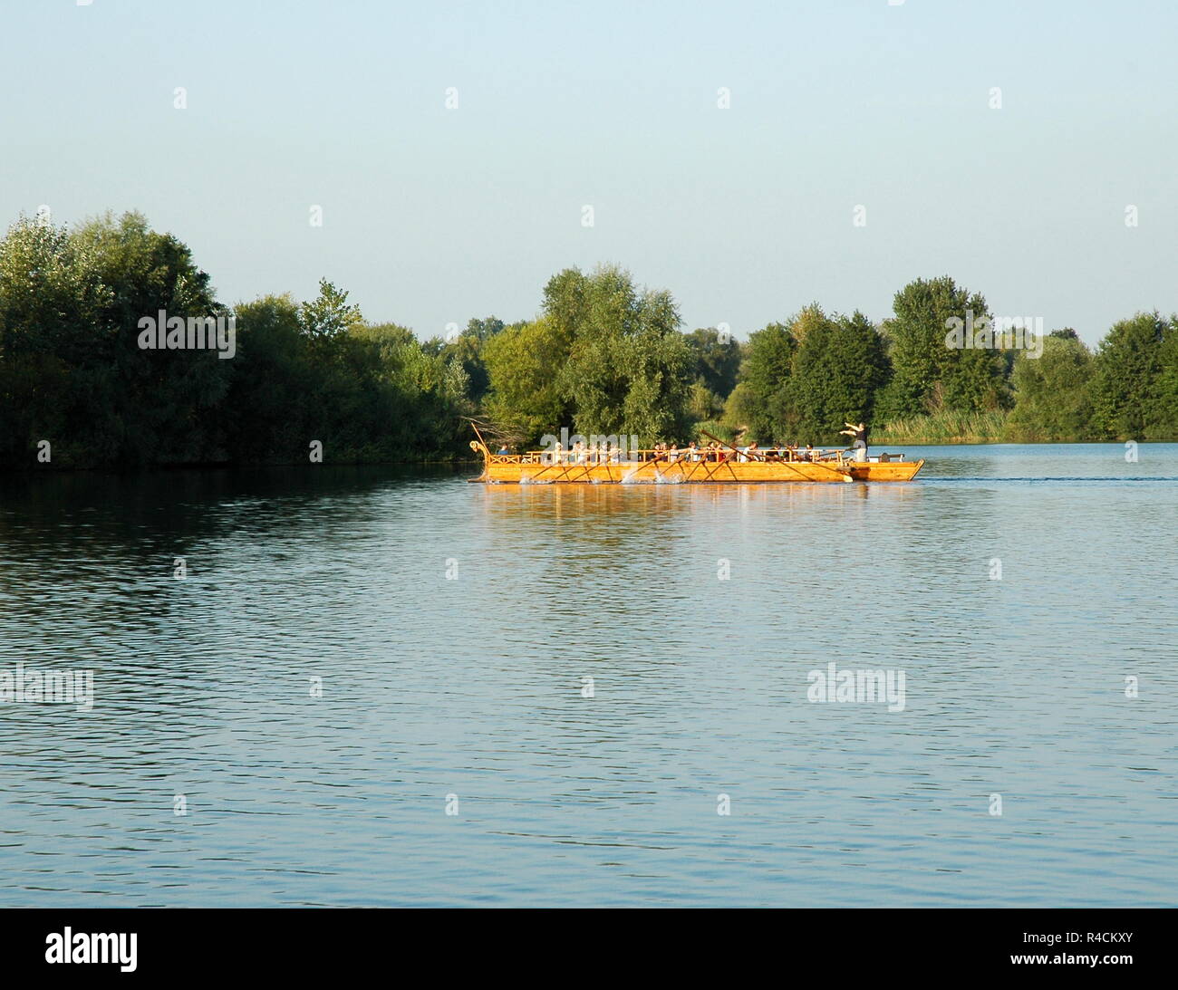 Sur le navire romain réplique dans setzfeldsee neupotz Banque D'Images