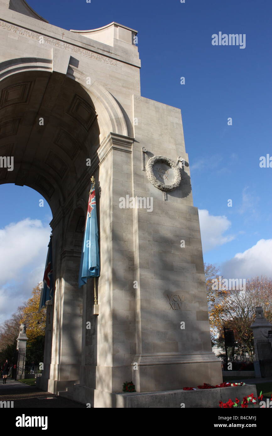 Le monument commémoratif de guerre du Canada, à Victoria Park, Leicester, Grande-Bretagne Banque D'Images